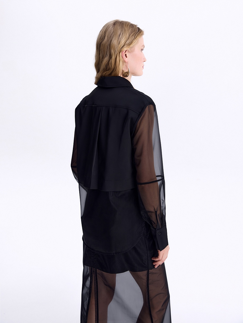 Блуза из атласа и органзы