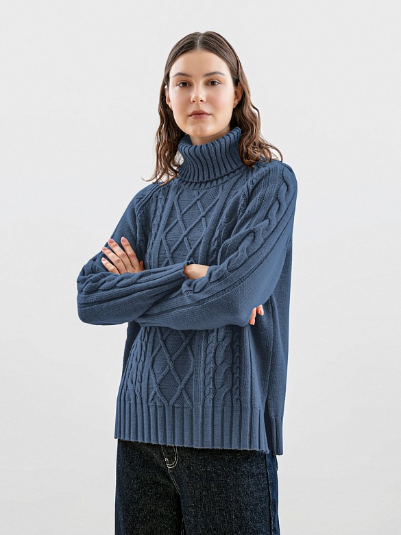 Свободный свитер из вязаного трикотажа POMPA арт.1222150kw0965