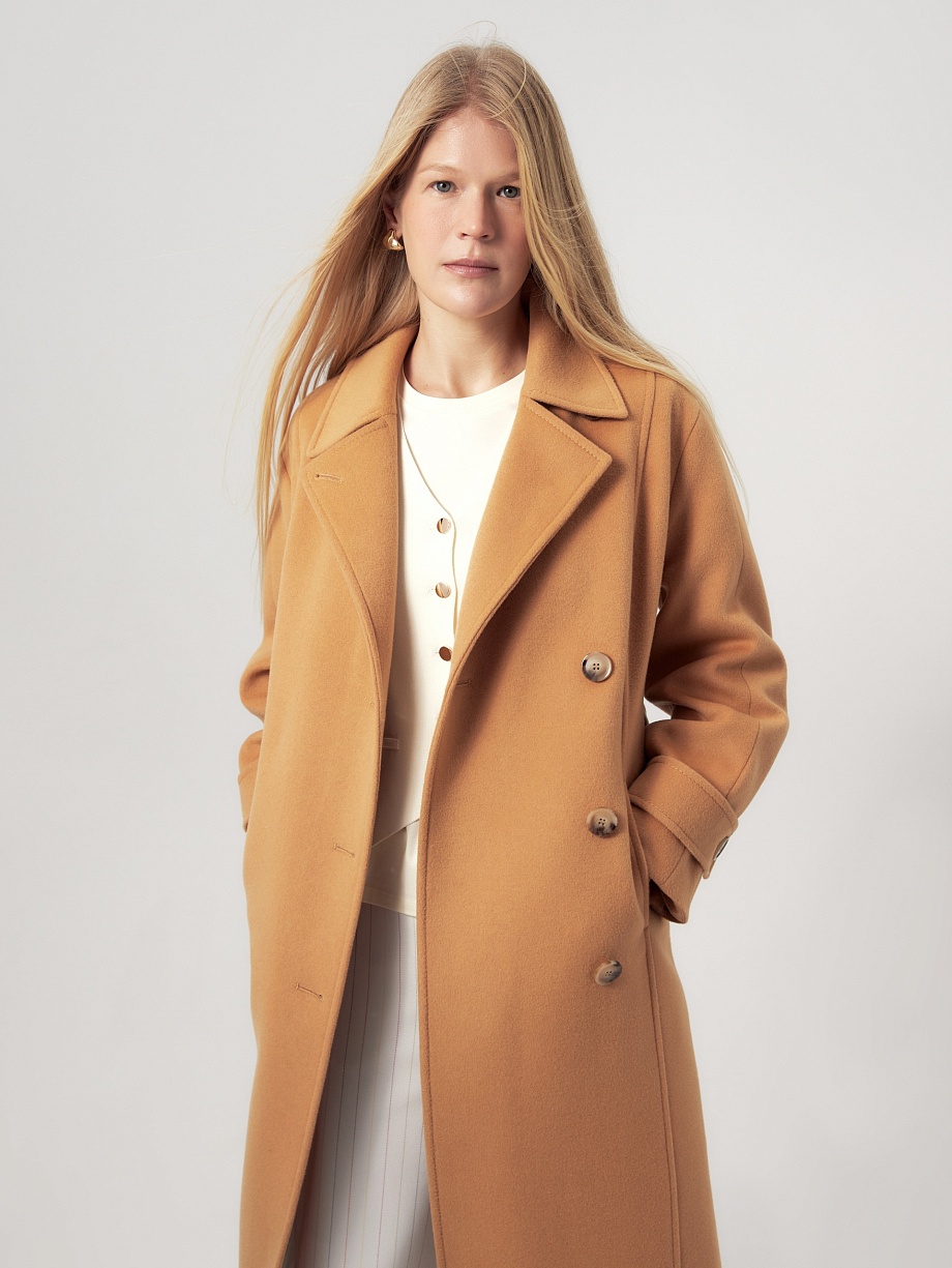 Пальто из премиальной шерсти с добавлением кашемира с мембраной