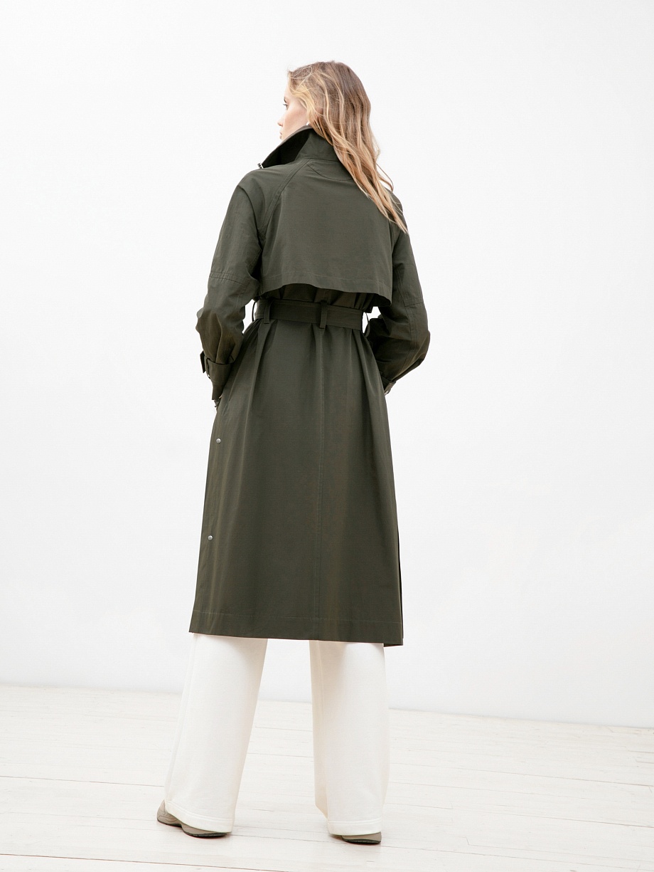 Тренч с воротником-стойкой