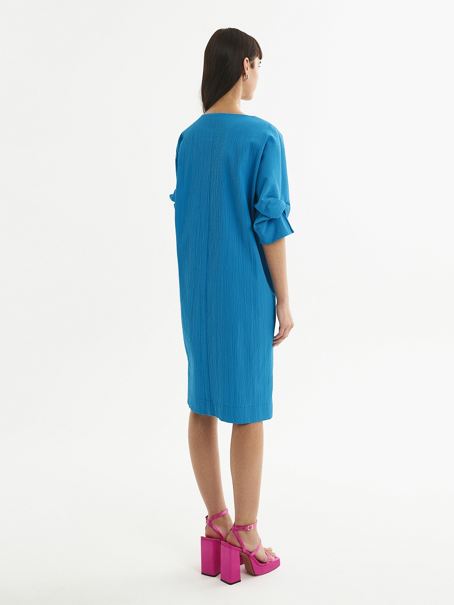 Асимметричное платье из фактурного хлопка