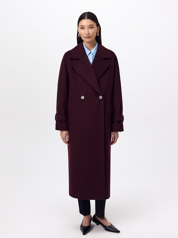 Пальто из шерсти с мембраной, утеплённой спинкой и съёмным капюшоном POMPA арт.1015644p90812