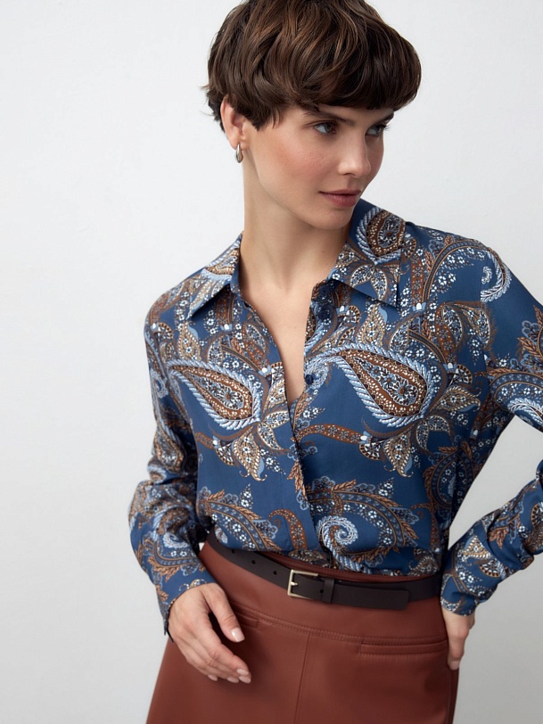 Прямая рубашка из вискозы