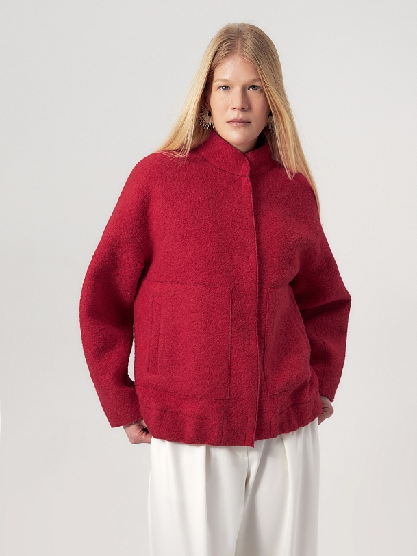 Бомбер из варёной шерсти с мембраной