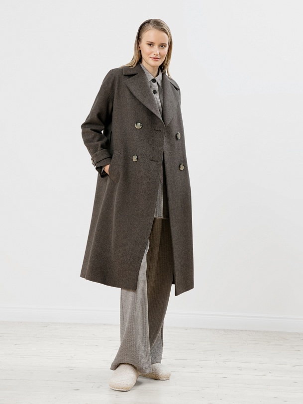 Шерстяное пальто еврозима с мембраной и утепленной спинкой