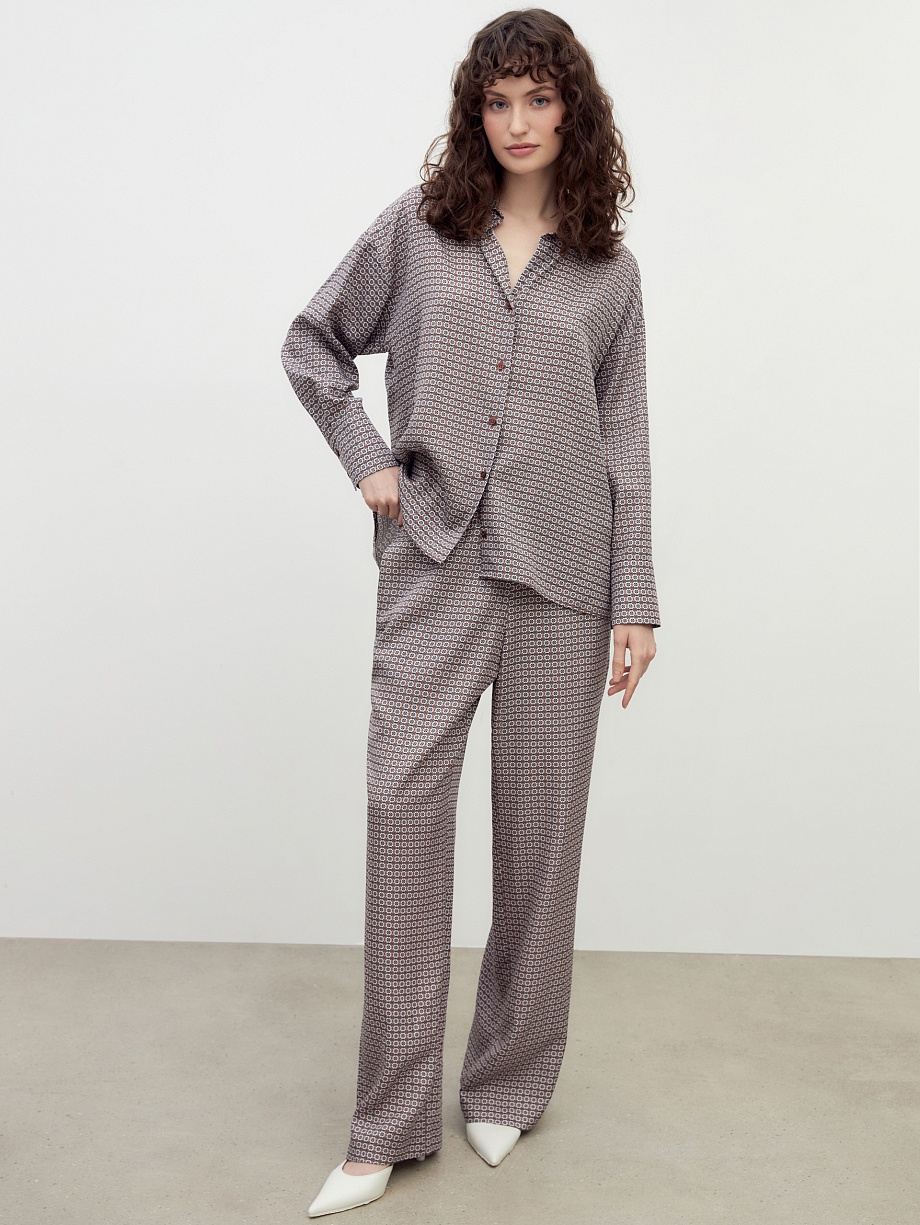 Свободные брюки на завязках из 100% тенселя