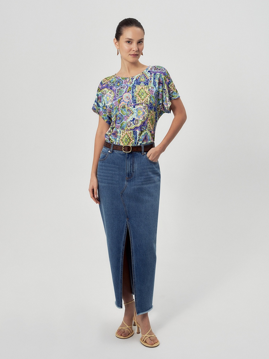 Свободная блуза из вискозного трикотажа