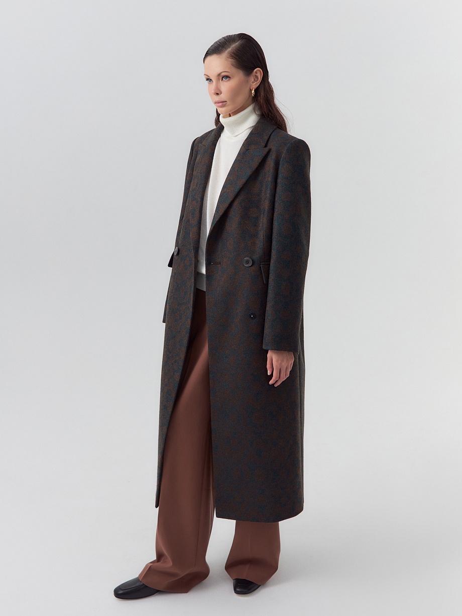 Шерстяное пальто с мембраной и утеплённой спинкой