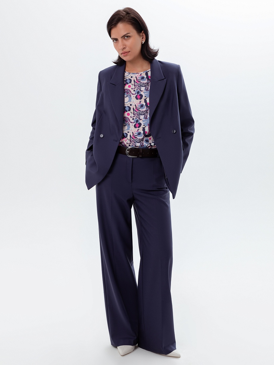 Классический удлиненный двубортный жакет