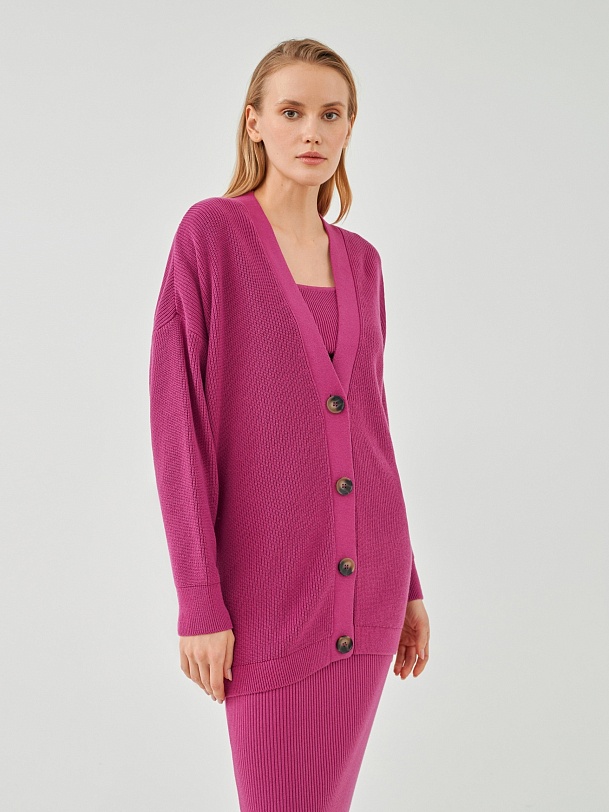 Кардиган ягодного цвета