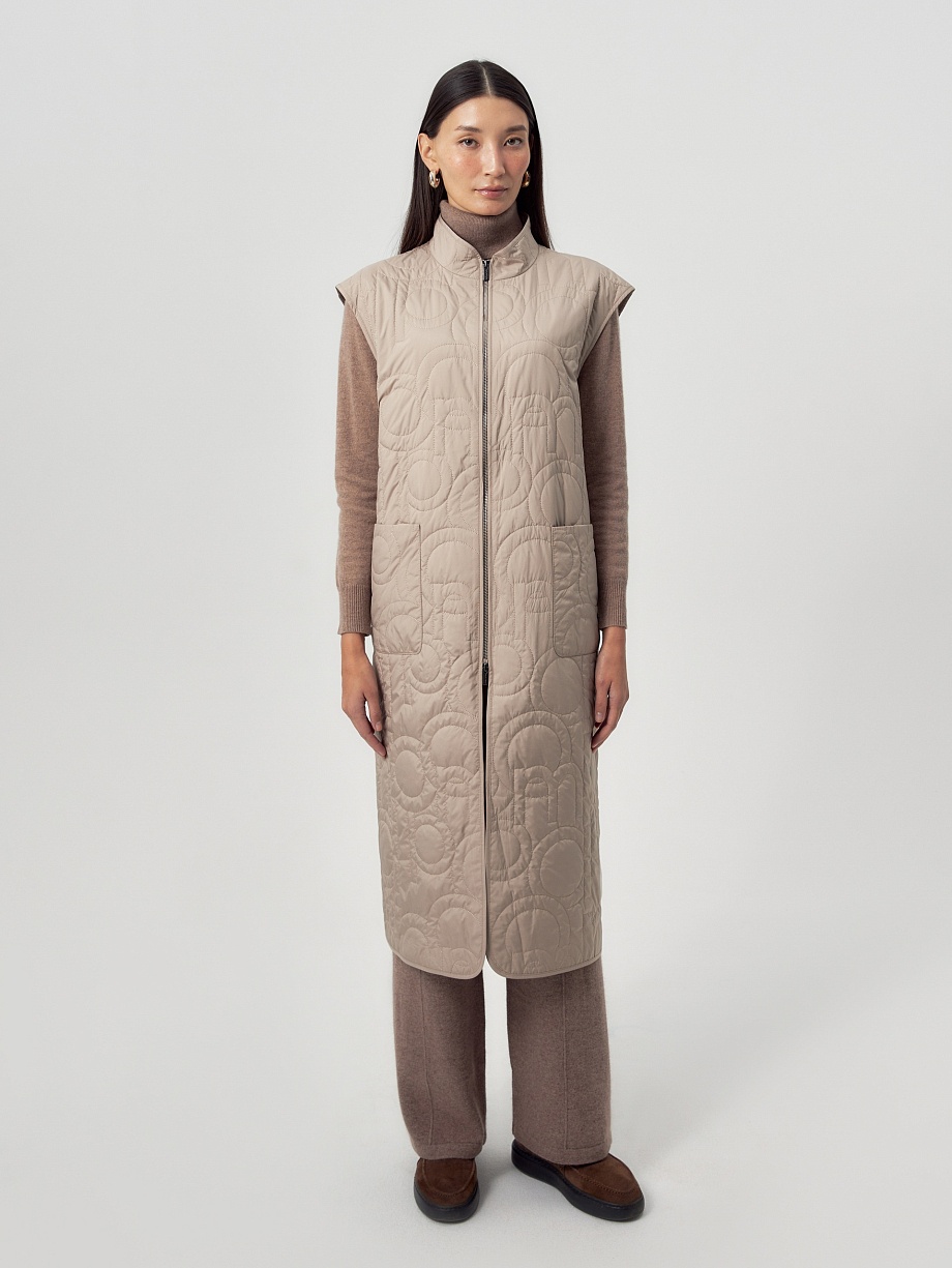 Пальто из премиальной шерсти со стёганым жилетом