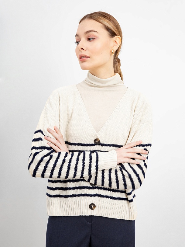 Кардиган трикотажный в полоску