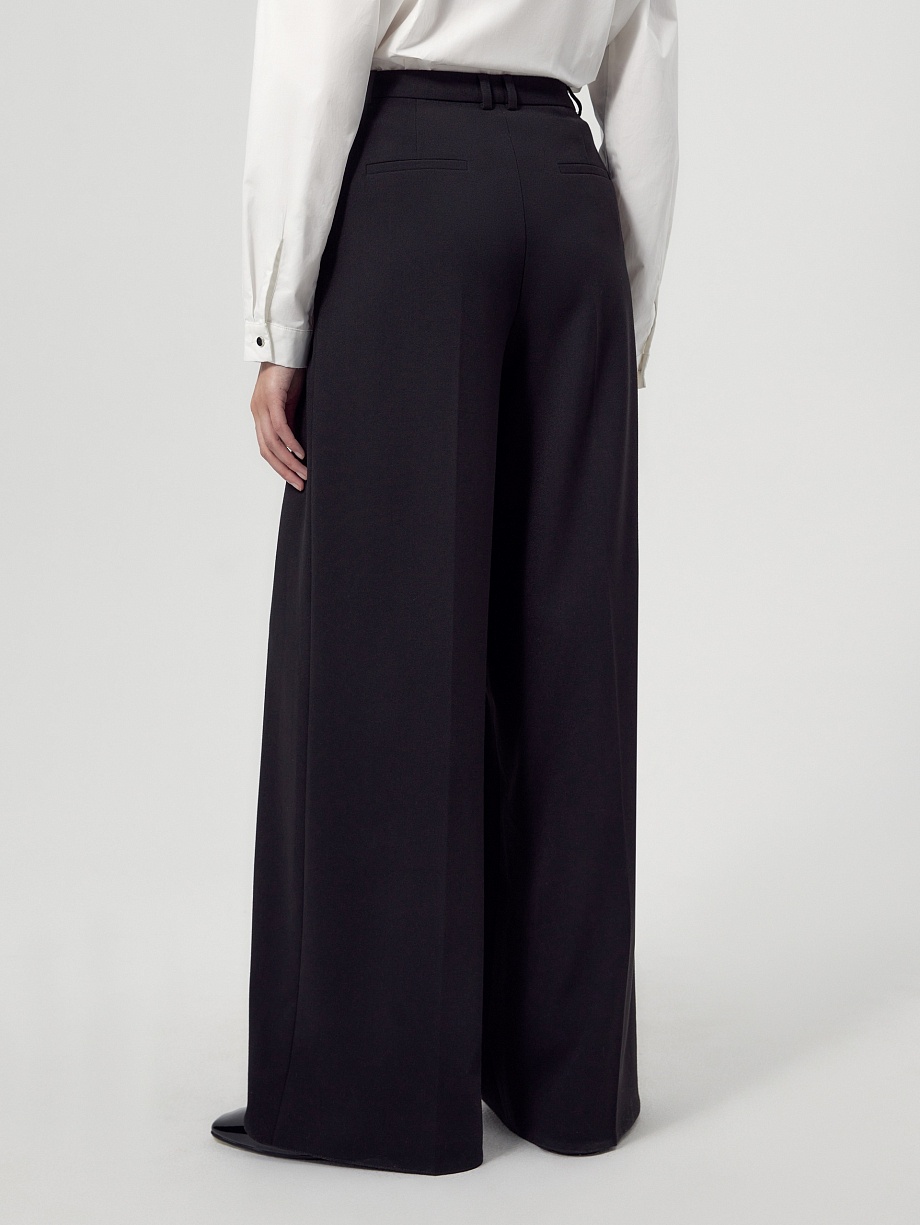 Брюки широкие из костюмной ткани