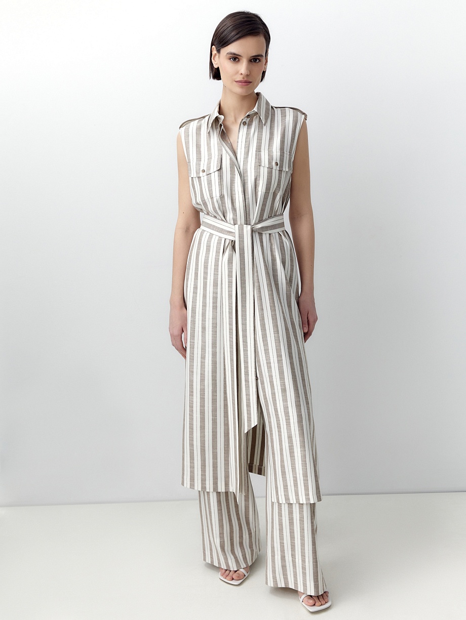 Платье сафари с разрезами