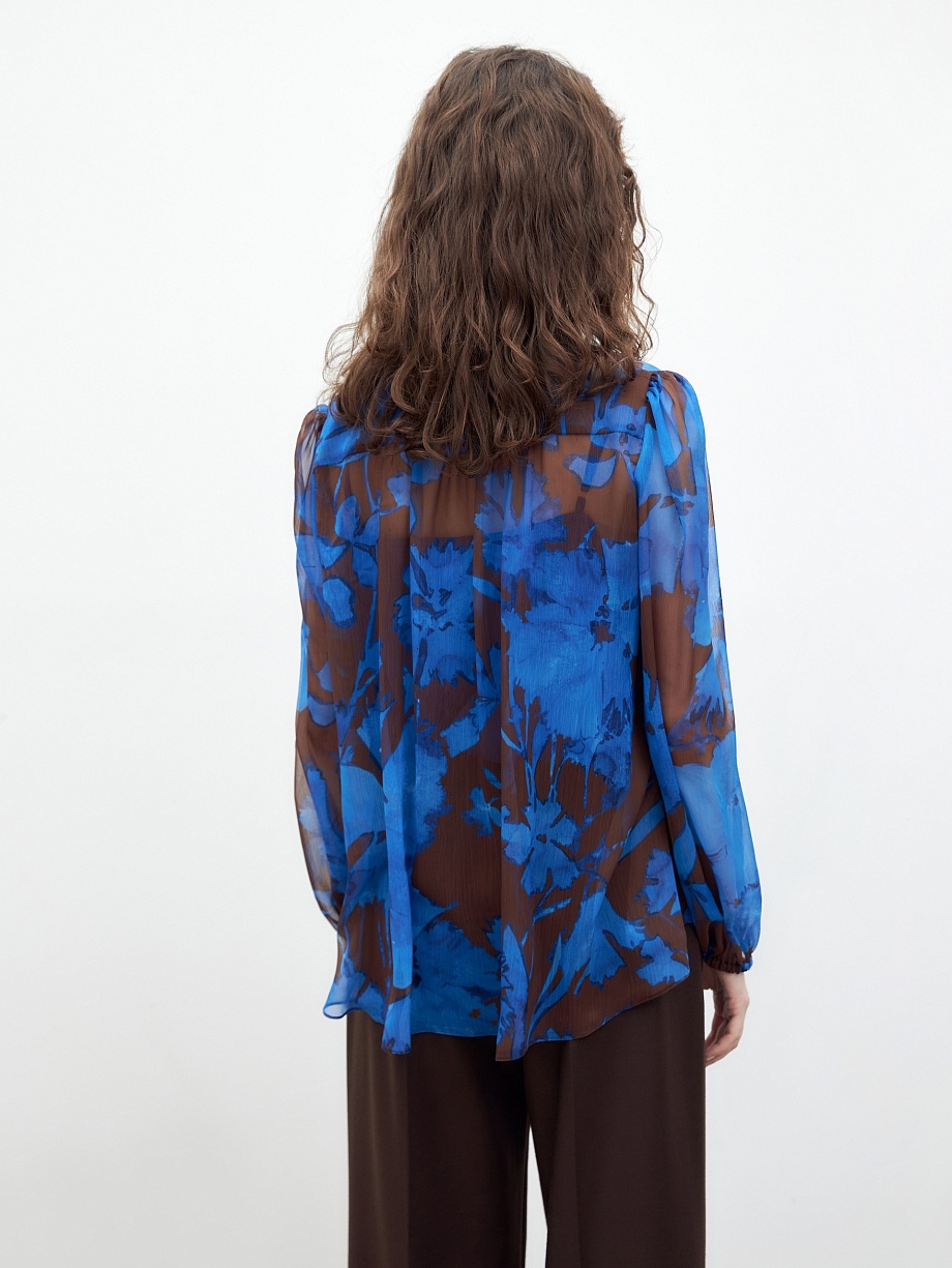 Свободная блуза с воротником-галстуком