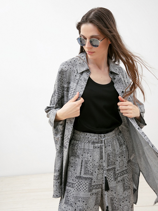 Рубашка женская свободная из 100% вискозы