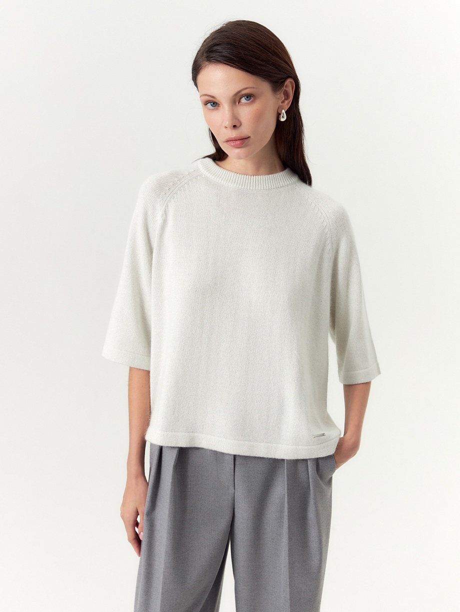 Джемпер с шерстью ангоры и люрексом