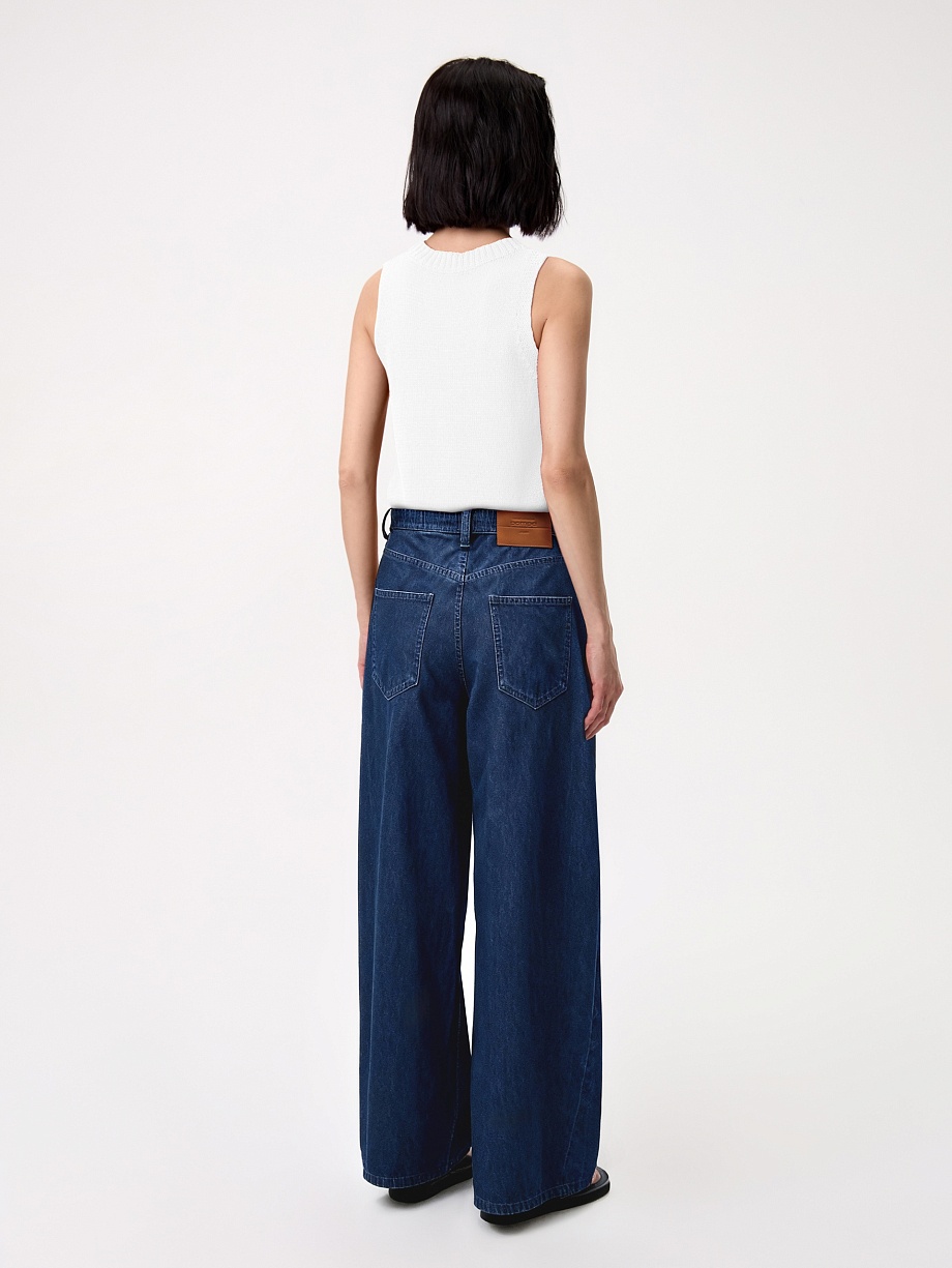 Широкие джинсы из 100% хлопка на эластичном поясе