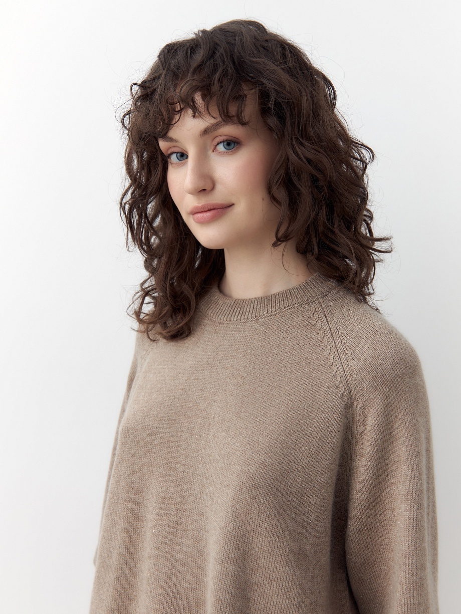 Объемный джемпер с люрексом