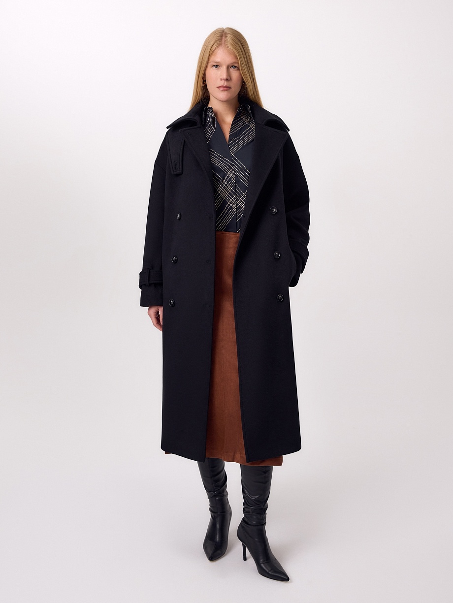 Утеплённое пальто из шерсти с подогревом