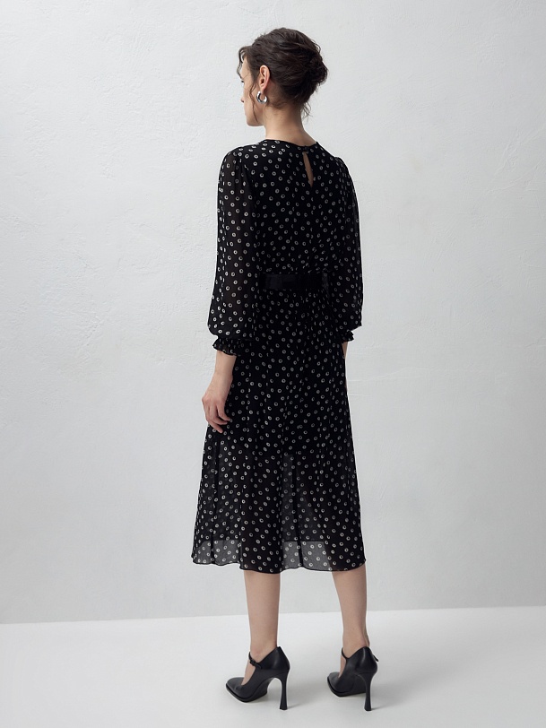 Прямое платье из принтованной вискозной ткани