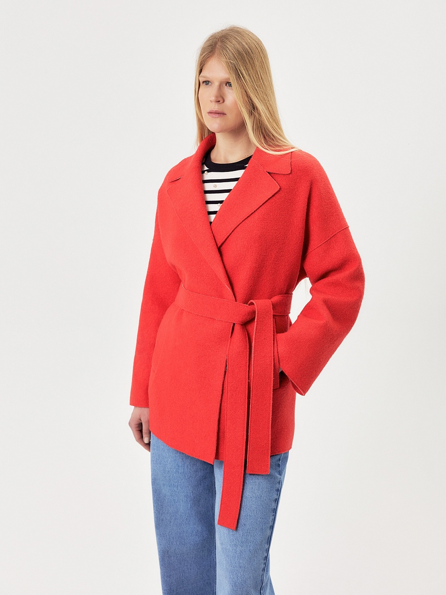 Демисезонное полупальто силуэта кокон