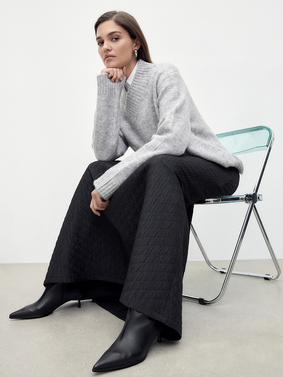 Юбка трапеция из стеганой ткани