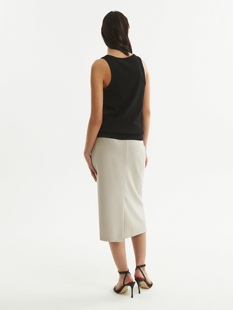 Базовый хлопковый топ в рубчик