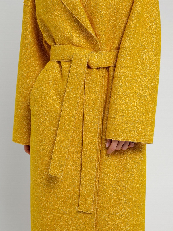 Двубортное шерстяное пальто прямого силуэта