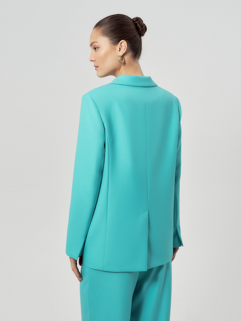 Прямой удлиненный жакет из костюмной ткани 