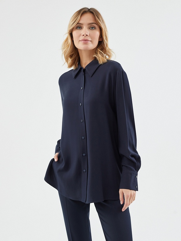 Прямая рубашка из вискозы