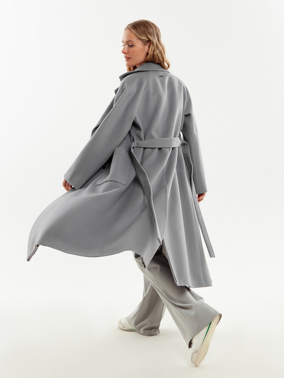 Пальто-халат из ворсовой ткани