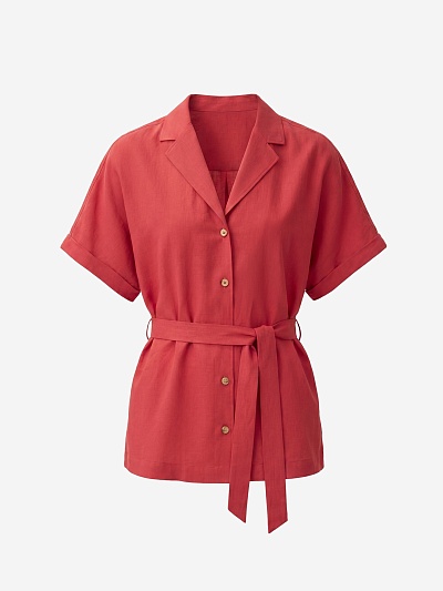 Летняя блуза из льна и хлопка POMPA