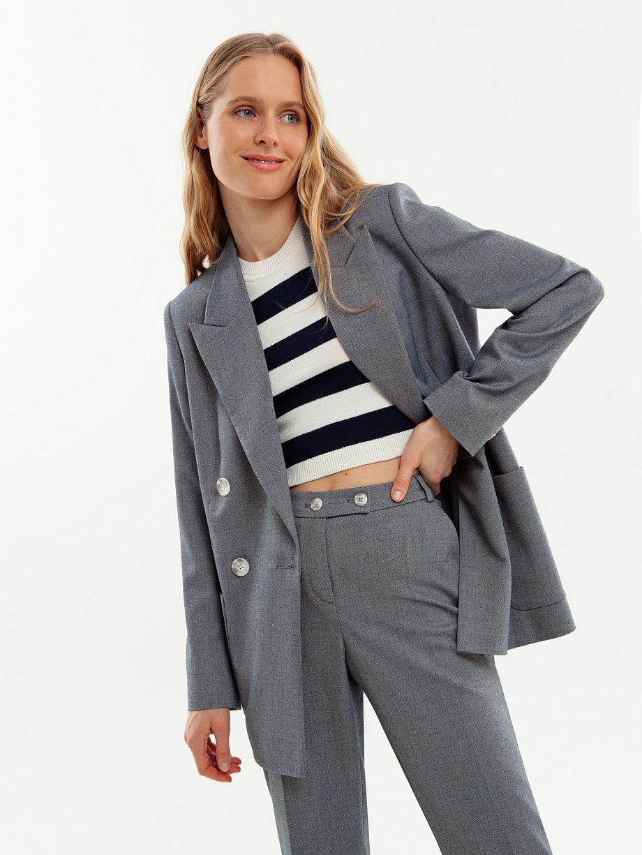 Вязаный кроп-топ из вискозы и хлопка