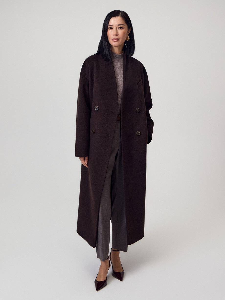 Пальто из шерсти с мембраной и утеплённой спинкой