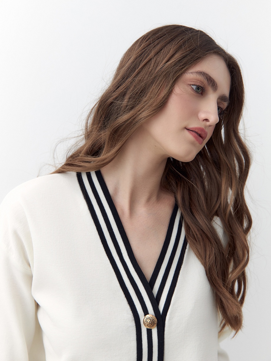 Кардиган из вискозной пряжи с добавлением шелка