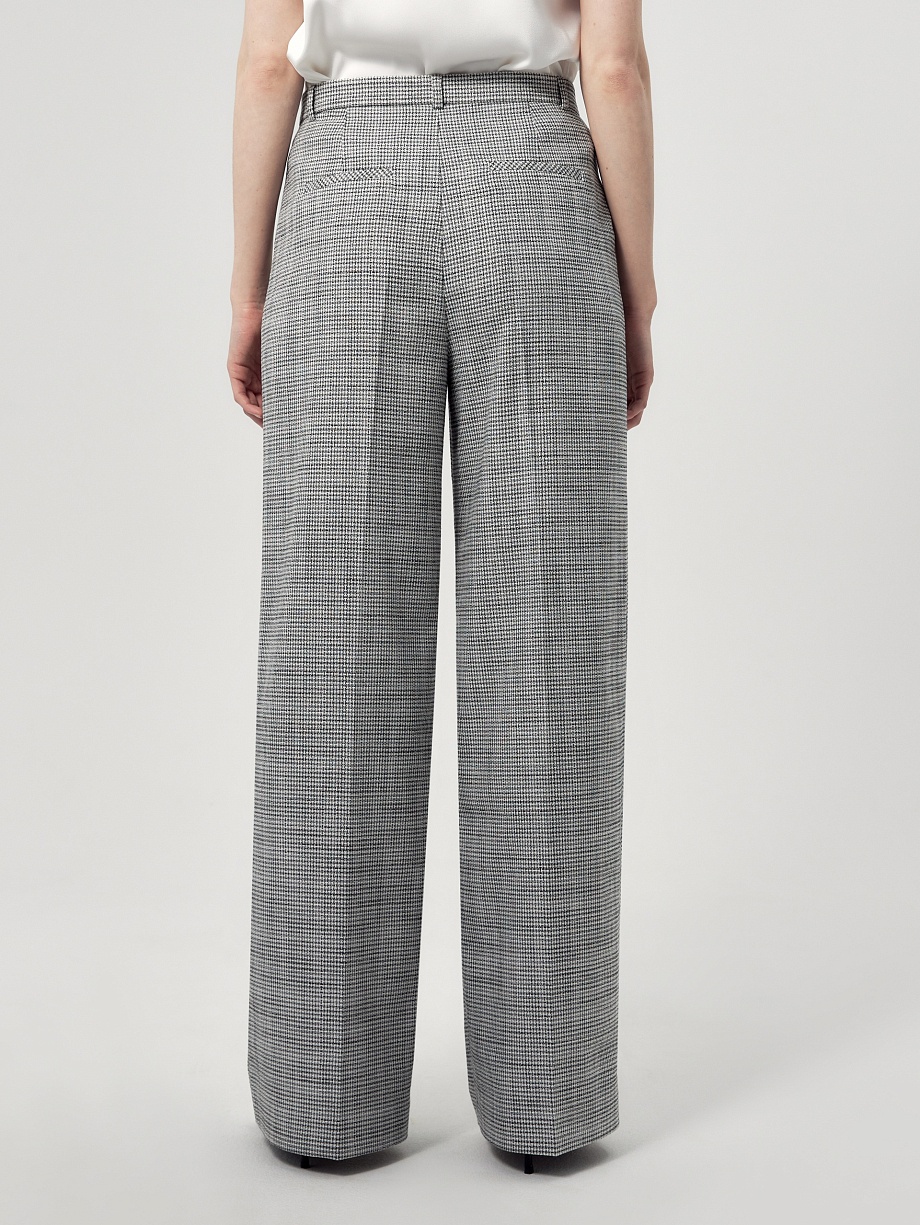 Прямые свободные брюки из твида