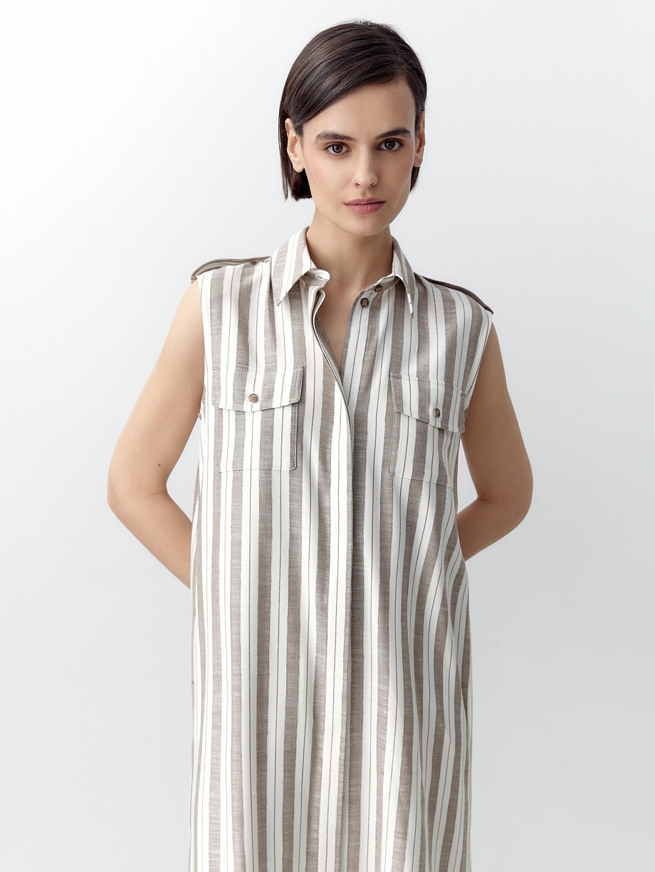 Платье сафари с разрезами