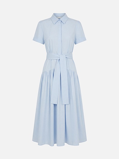 Хлопковое платье-рубашка с поясом POMPA