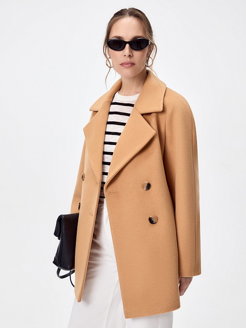 Классическое полупальто из премиальной шерсти с мембраной