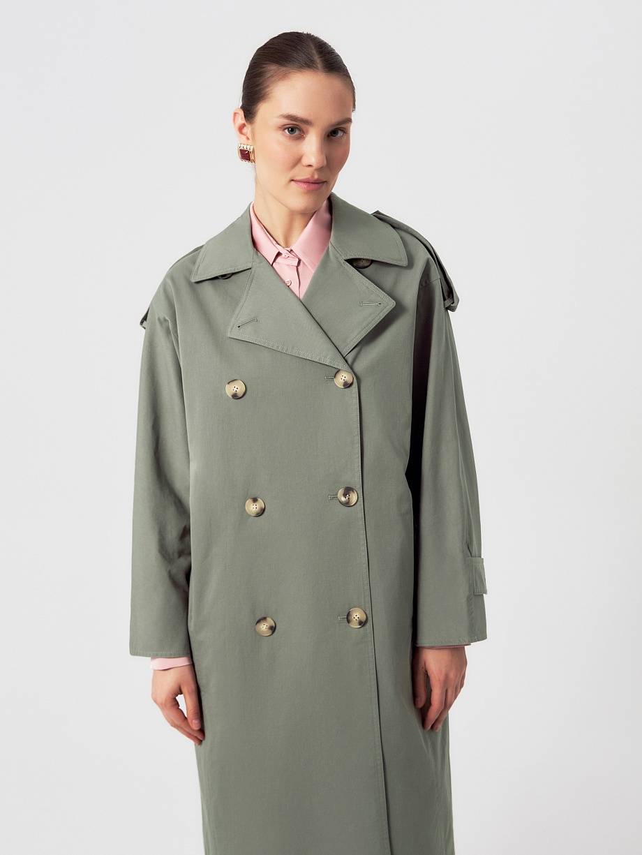 Классический двубортный тренч