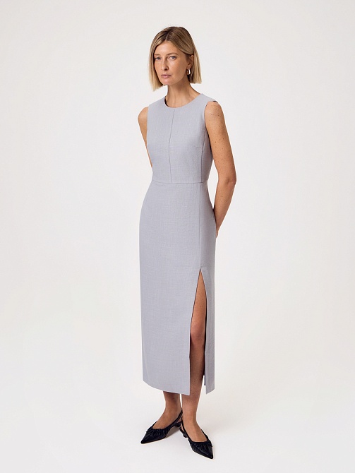 Платье миди с высоким разрезом