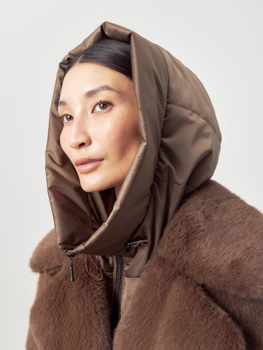 Экошуба с мембраной, утеплителем и съёмным капюшоном