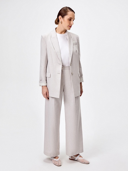 Жакет из хлопка и льна