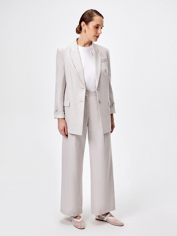 Жакет из хлопка и льна