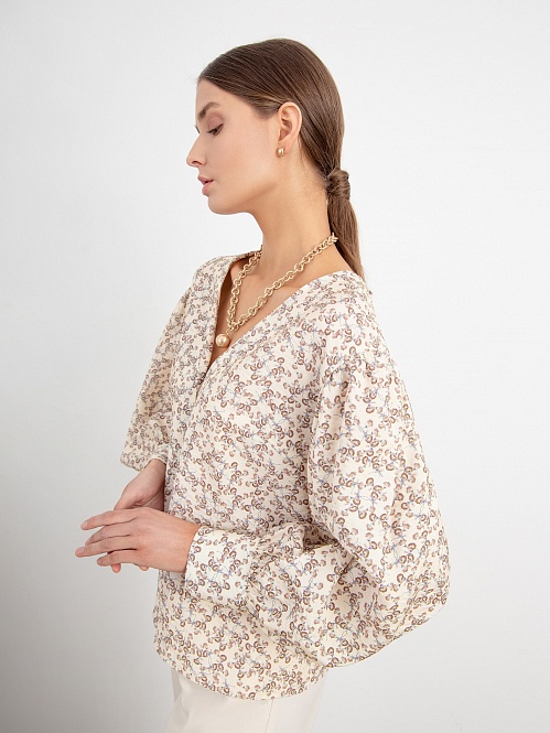 Женственная блузка с длинным рукавом POMPA