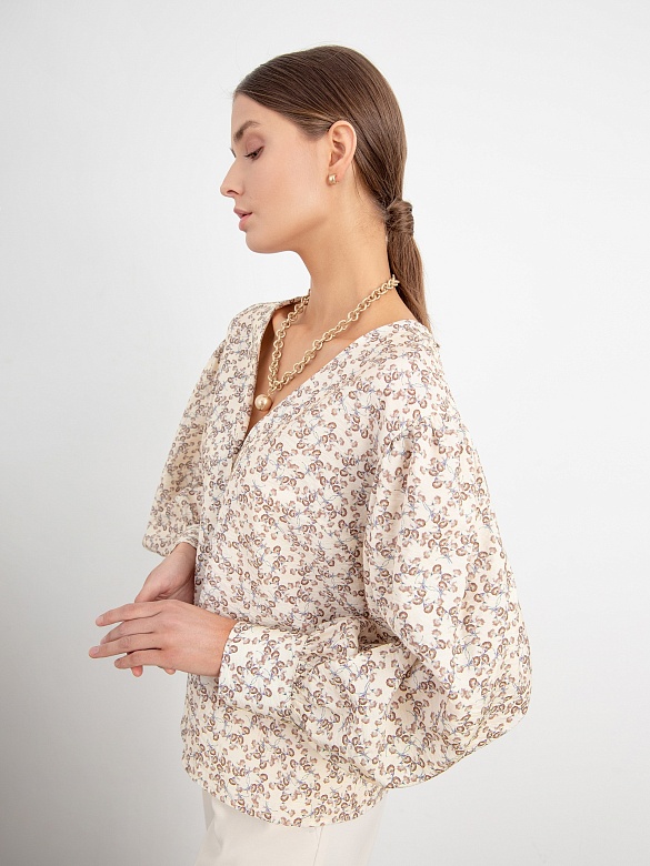 Женственная блузка с длинным рукавом POMPA арт.3147690te0390
