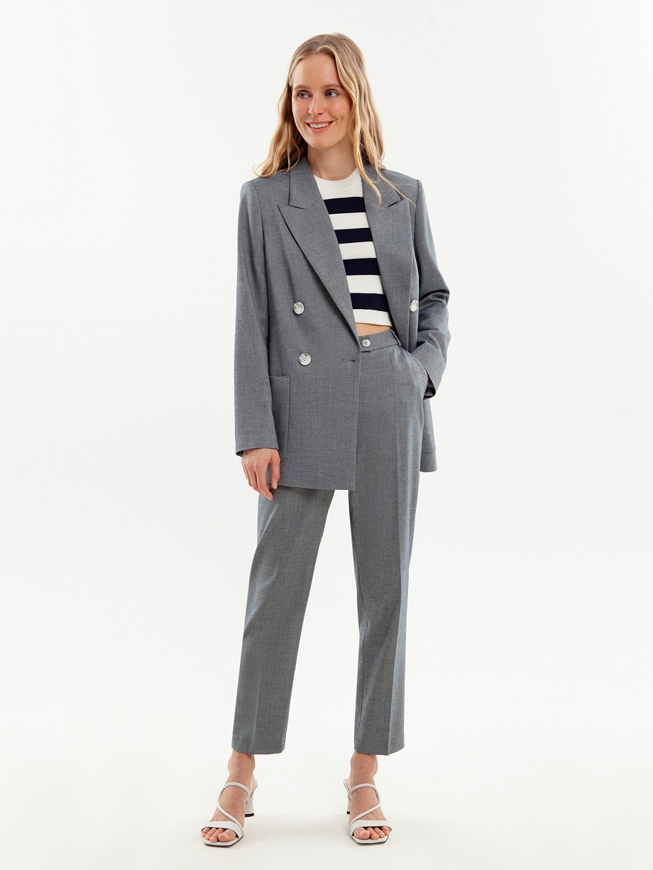 Укороченные брюки из костюмной ткани