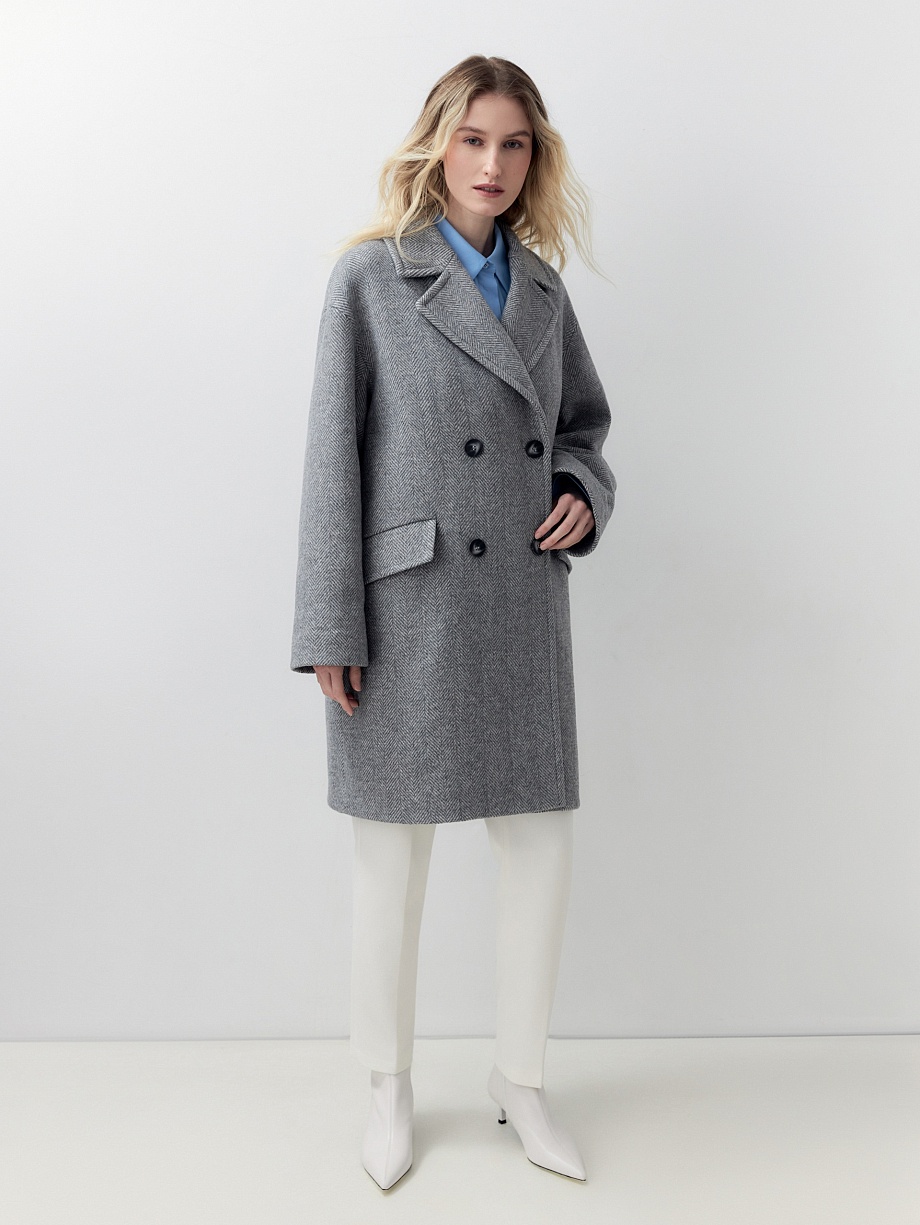 Демисезонное пальто из шерсти с мембраной