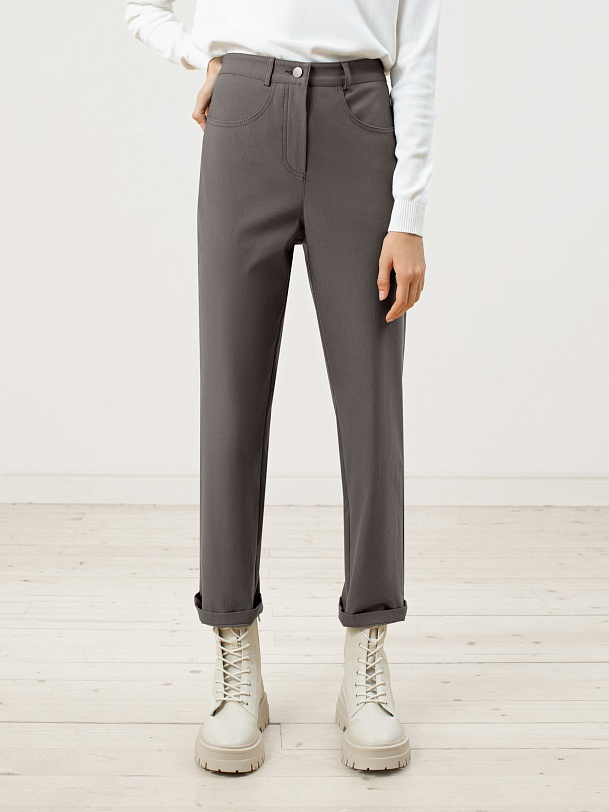 Утепленные брюки из костюмной ткани